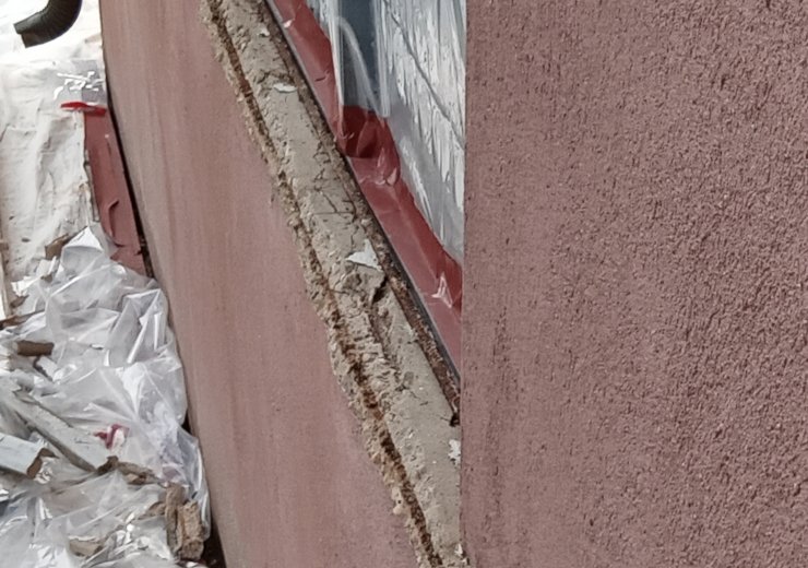 Some of the cast concrete sills were in bad shape