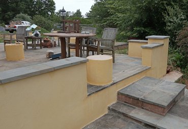 new patio walls.