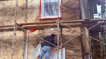 We stripped off all the loose mortar.