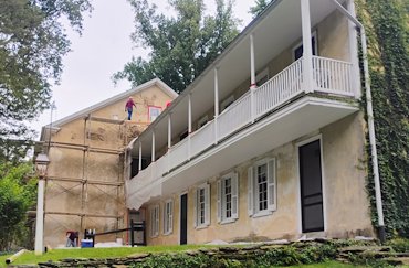 Historic stucco in Delta, Pennsylvania.
