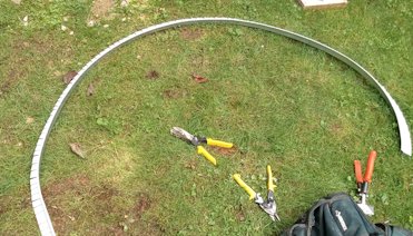 Flashing was cut and formed for the arched door.