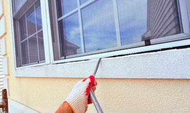 A styrofoam band under the window