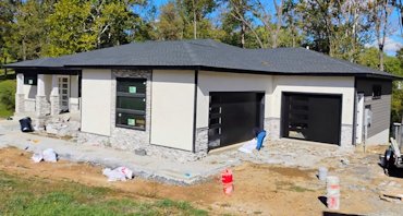 A new color stucco house in Harper's Ferry, West Virginia
