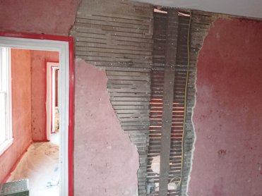 new metal lath put on over the wood lath.