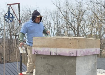 A band is formed and filled with mortar.