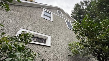 New pebble dash stucco.