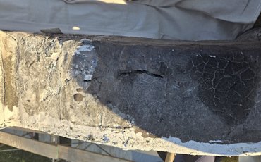 parapet wall was cracked up and badly deteriorated