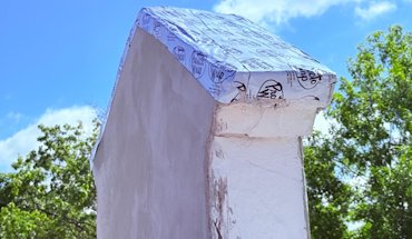 rubber peel and stick membrane on the top of the parapet.