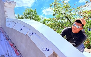 metal coping over the membrane