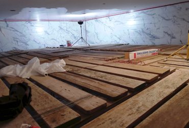 Scaffold for a plaster ceiling in Virginia