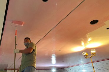 painted the drywall ceiling with plaster weld.