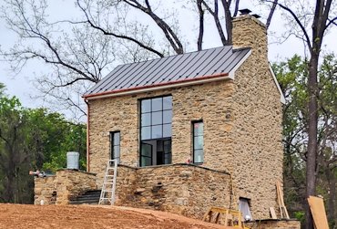 200 year old stone cottage plastered in Virginia