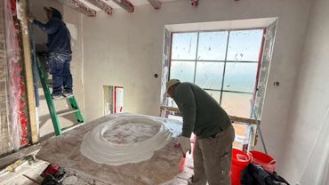 finish coat is lime and molding plaster.