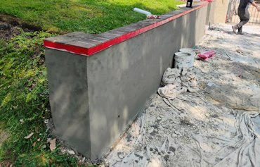 Cement basecoat has plenty of flexcon for good adhesion