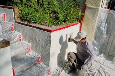 Spanish texture matches the house