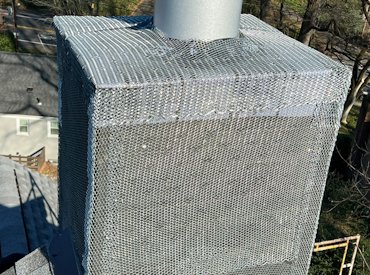 Self furring metal lath is put on the chimney