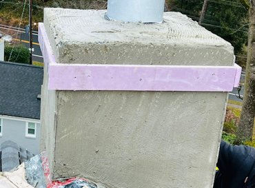 The band at the top is formed out of styrofoam and filled in