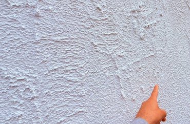 Stucco finish is white cement, white lime, and white sand in Washington, DC.