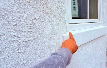 real cement stucco sills in Washington, DC.