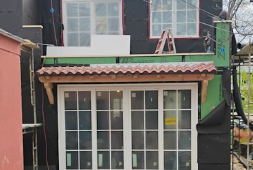 tar paper on the zip wall ties