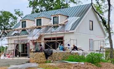 Styrofoam on new aluminum roof.