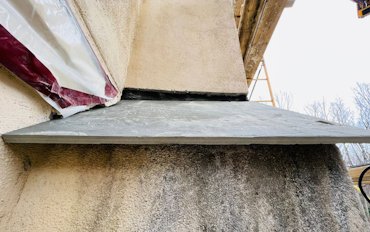 flagstone on the chimney shoulders