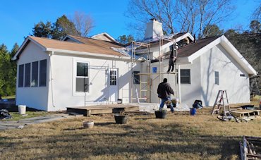 New white cement finish.