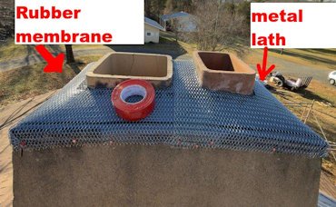 A rubber membrane on the chimney crown in Warrenton, Virginia.