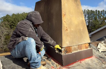 Flashing was over the stucco not