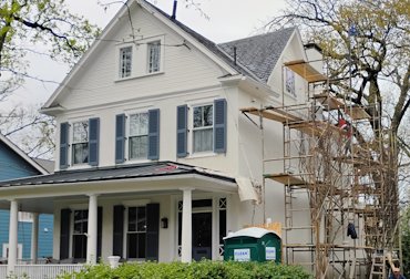 Taking the scaffold down in Washington, DC.