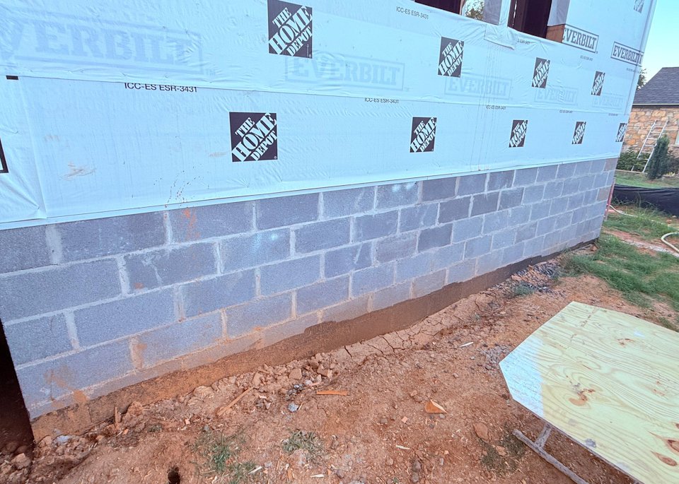 Foundation wall was block