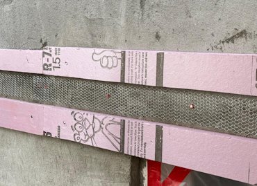 We formed the band with styrofoam and filled in with mortar.