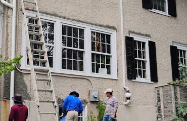 We even stuccoed the window surround and sill in the front of the house.