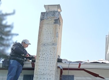 Chimney is in sorry shape.