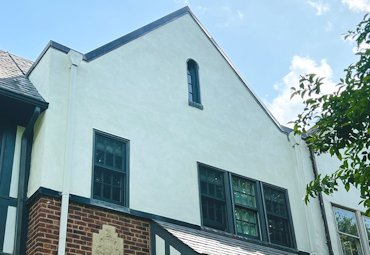 Surface is painted with plaster weld and veneer plaster basecoat applied in Arlington, Virginia