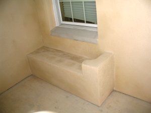 Stucco window seat in Washington, DC