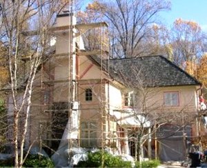 EIFS removed and replaced with REAL stucco in Arlington, VA. House was infested with birds