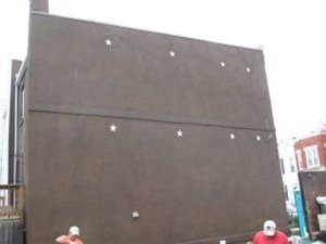 Stucco townhouse in Washington, DC