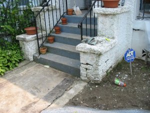 Bottom of brick piers