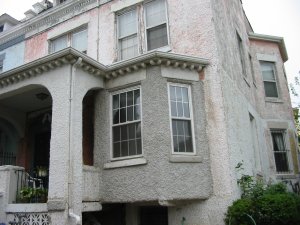old stucco house