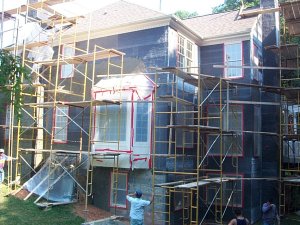 Scratch coat applied on self-furring metal lath