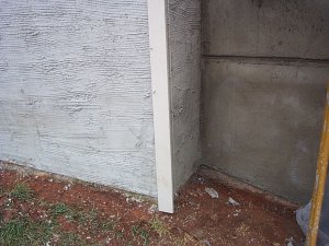 Outside corners (arrises) are "stripped".