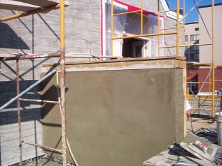 nailer for the flashing as well as a ground to straighten the wal