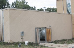 Faux stone blocks for ivy wall