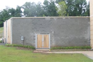 Outside front is bare block