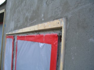 nset is formed with lumber and filled