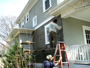 metal lath and scratch coat.