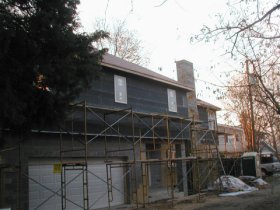 Tar paper
and metal lath