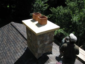 Flues are mortared in