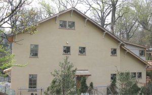 A view of the back of the house